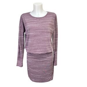 Athleta Women's Space Dyed Purple Plum Long‎ Sleeve Avenues Dress Size XS